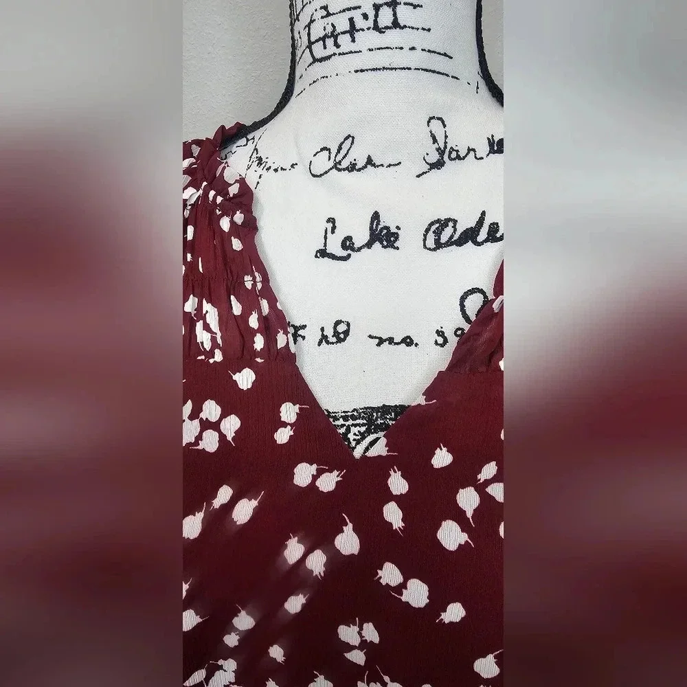 Dokotoo Women's Casual V Neck Alicia Smocked Long Sleeve Chiffon Blouse Size 2XL - Picture 3 of 16